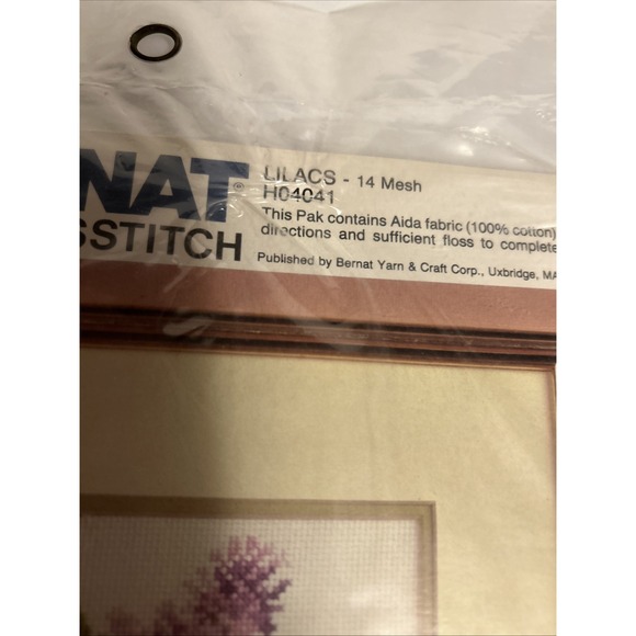 Bernat Counted Crosstitch Kit LILACS & PEARS 14 Mesh Helen Burgess Lot 2 - Picture 3 of 4